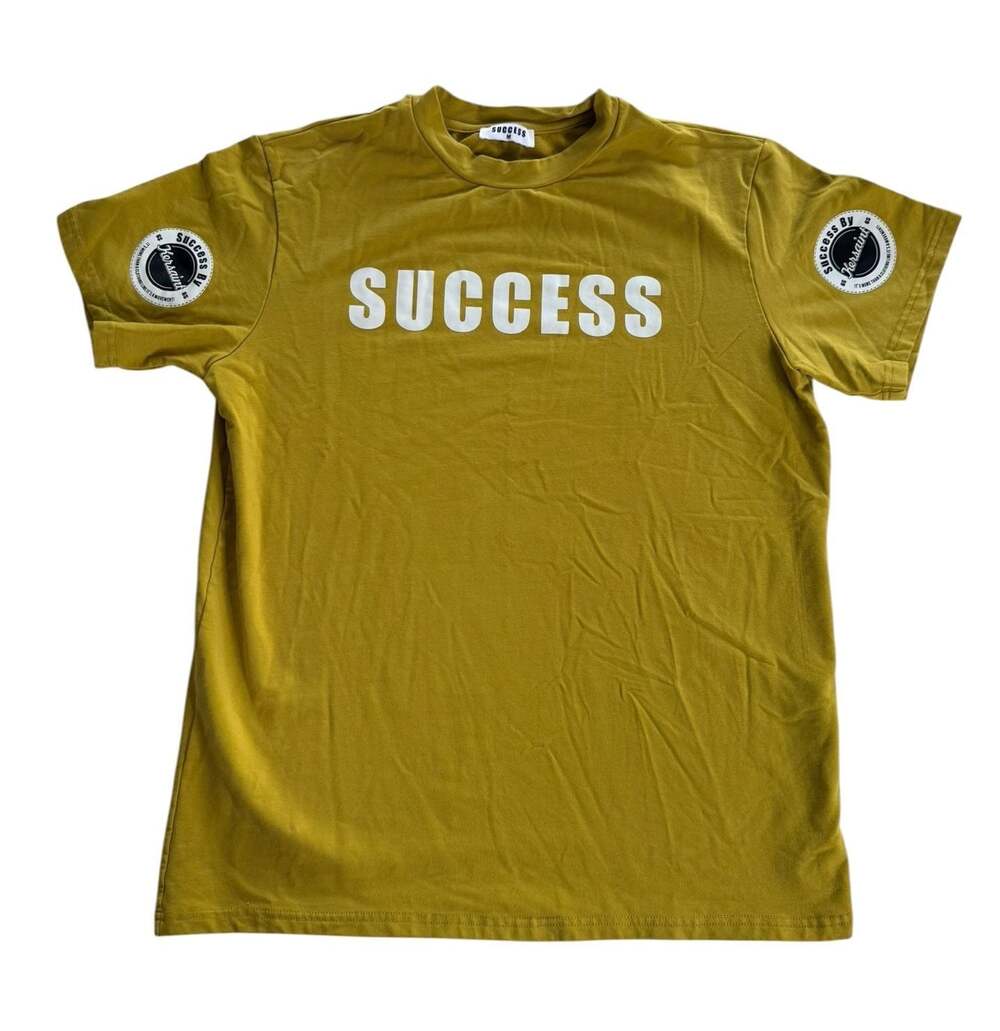 Success By Kersaint Mustard Yellow Graphic T-Shirt Size M